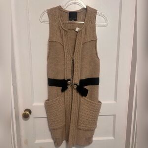 Anthropologie McGINN Sweater Alpaca Wool Vest Size 36 EU US 8